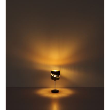 Globo - Candeeiro de mesa 1xE27/40W/230V diâmetro 16 cm preto/dourado