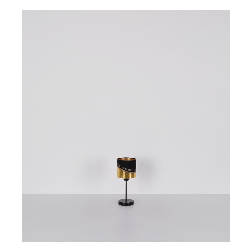 Globo - Candeeiro de mesa 1xE27/40W/230V diâmetro 16 cm preto/dourado