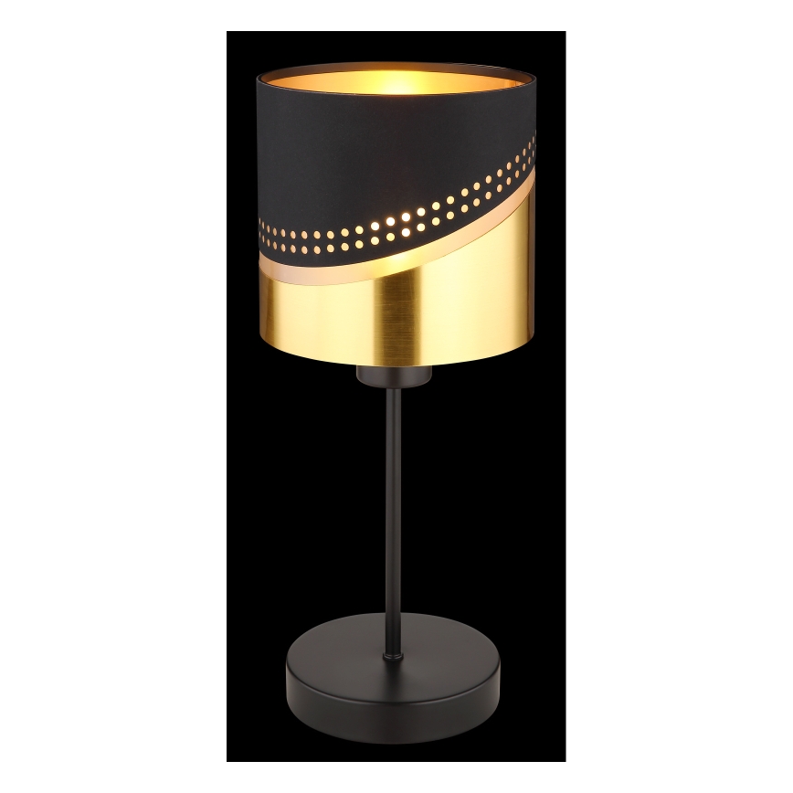 Globo - Candeeiro de mesa 1xE27/40W/230V diâmetro 16 cm preto/dourado