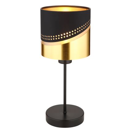 Globo - Candeeiro de mesa 1xE27/40W/230V diâmetro 16 cm preto/dourado