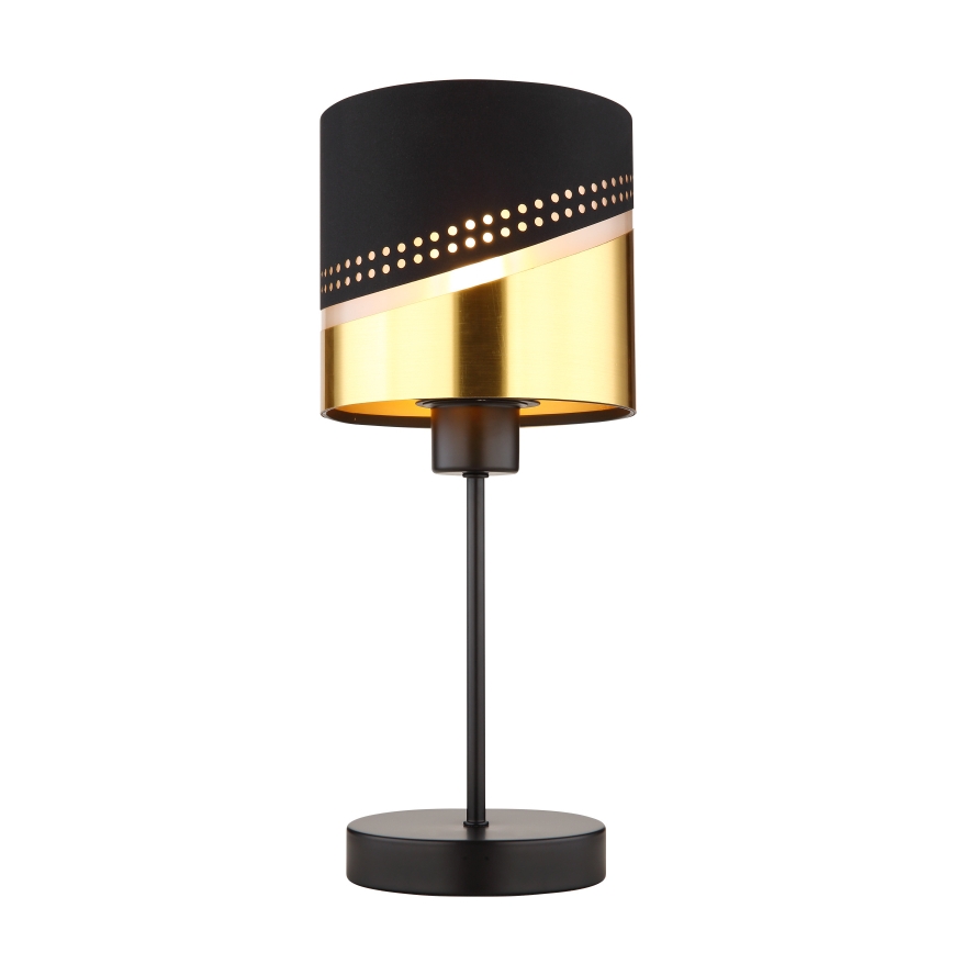 Globo - Candeeiro de mesa 1xE27/40W/230V diâmetro 16 cm preto/dourado