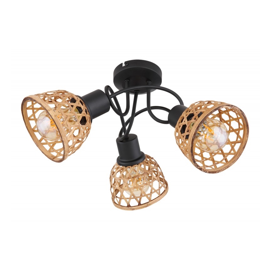 Globo - Candelabro integrado 3xE27/15W/230V bambu
