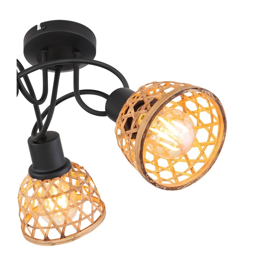 Globo - Candelabro integrado 3xE27/15W/230V bambu