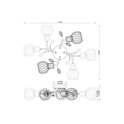 Globo - Candelabro montado à superfície 6xE27/40W/230V