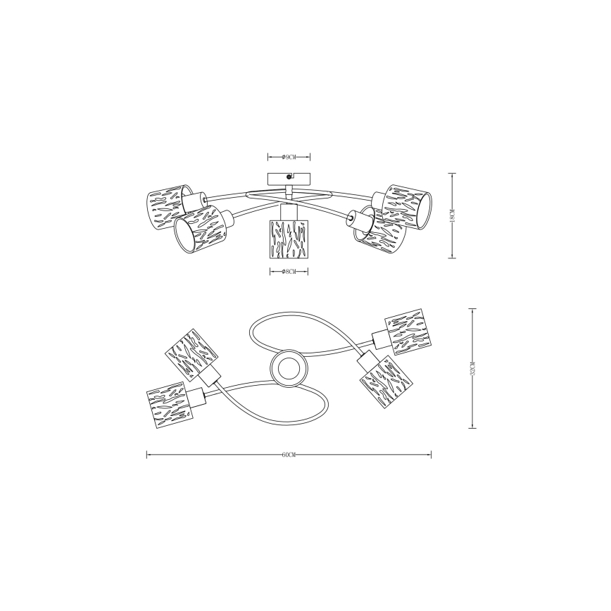 Globo - Candelabro integrado 5xE14/8W/230V
