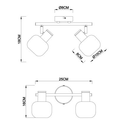 Globo - Foco 2xE14/40W/230V