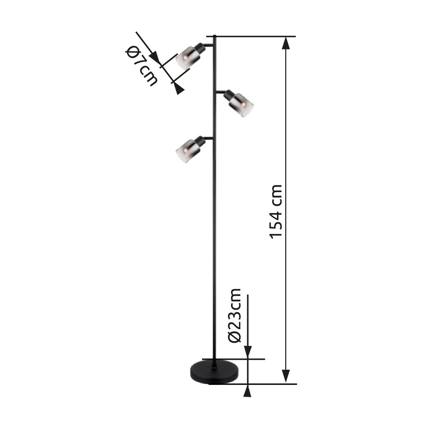 Globo - Candeeiro de chão 3xE14/40W/230V