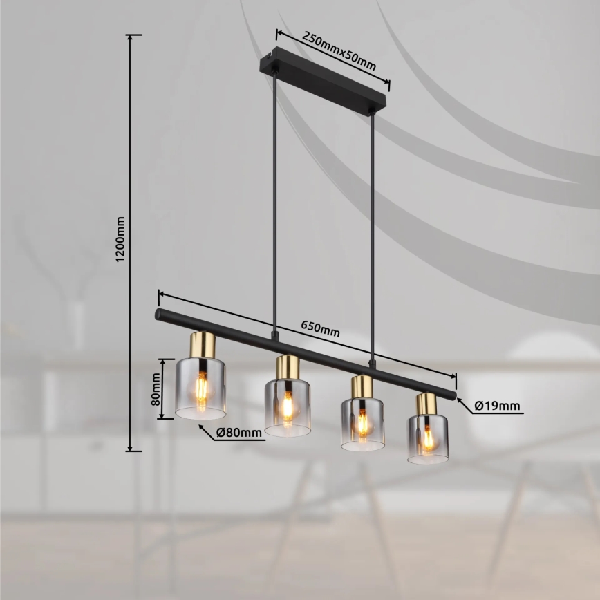 Globo - Candeeiro suspenso 4xE14/25W/230V
