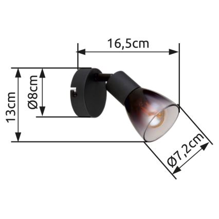 Globo - Foco de parede 1xE14/25W/230V preto
