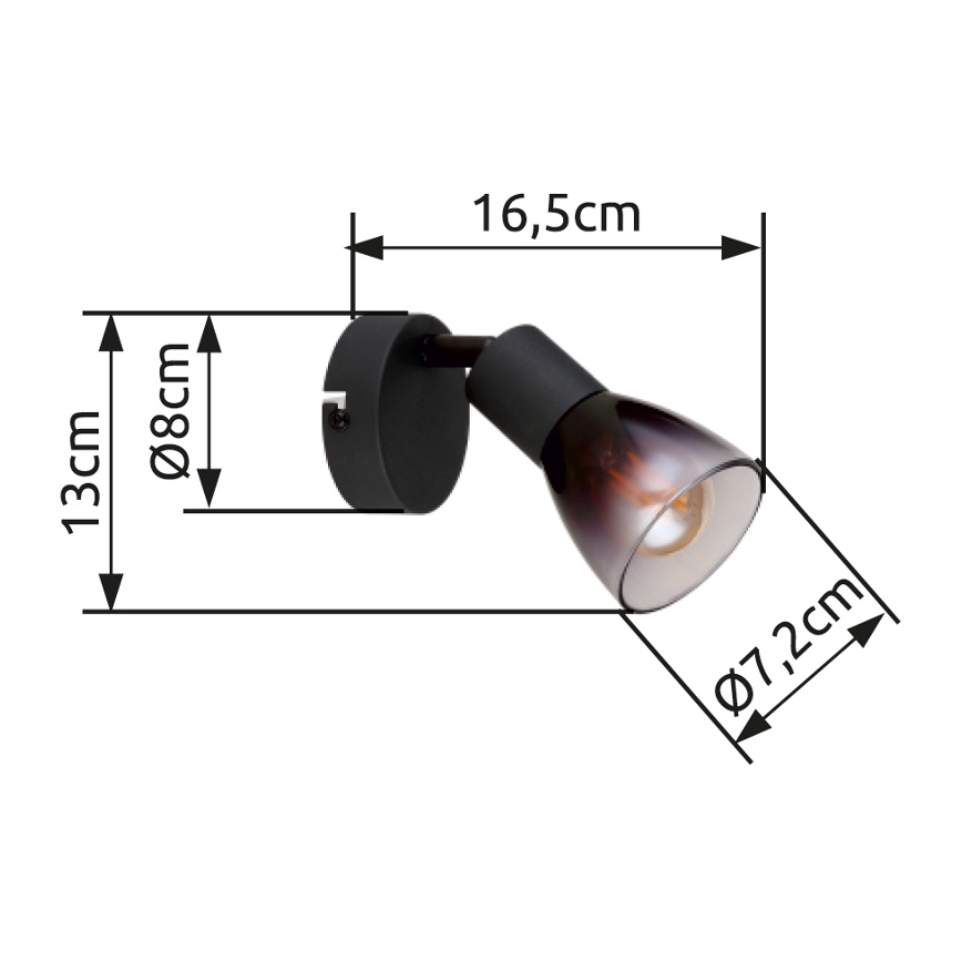 Globo - Foco de parede 1xE14/25W/230V preto