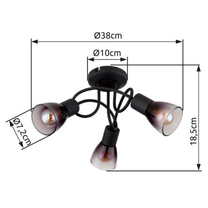 Globo - Candeeiro integrado 3xE14/25W/230V preto