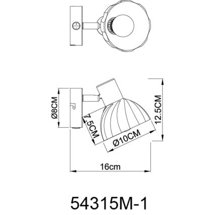Globo - Foco de parede 1xE14/40W/230V dourado