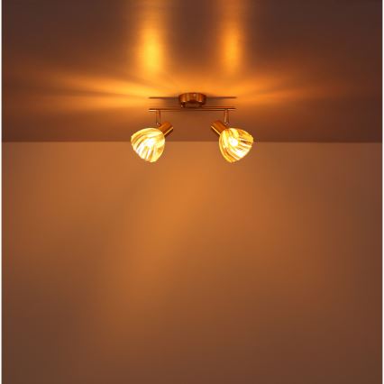 Globo - Foco 2xE14/40W/230V dourado