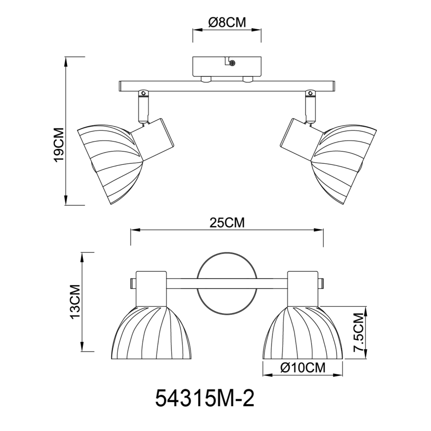 Globo - Foco 2xE14/40W/230V dourado