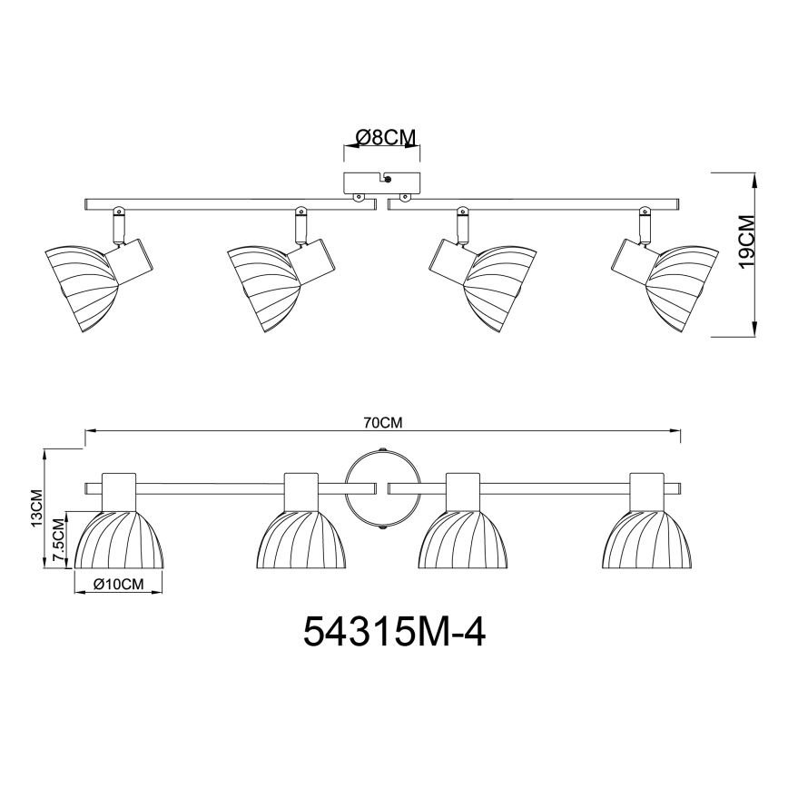 Globo - Foco 4xE14/40W/230V dourado