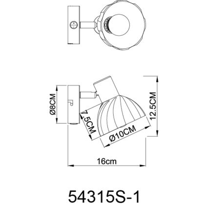 Globo - Foco de parede 1xE14/40W/230V preto
