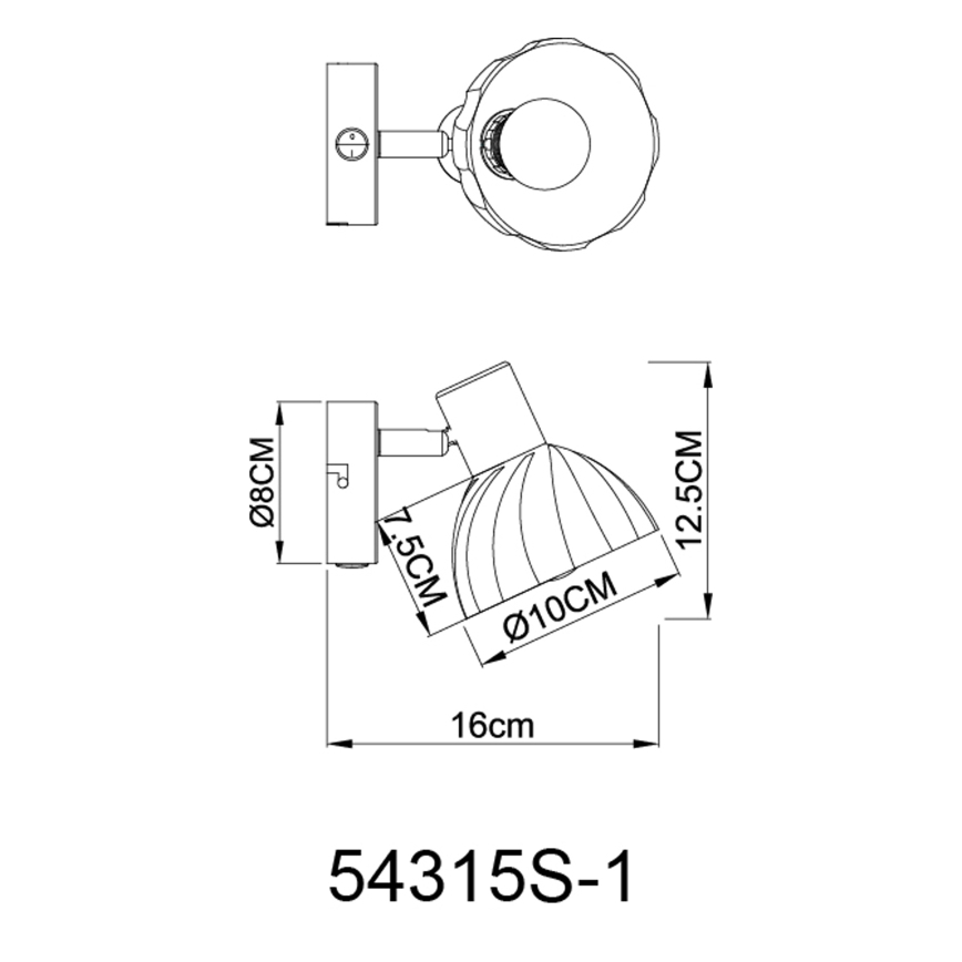 Globo - Foco de parede 1xE14/40W/230V preto