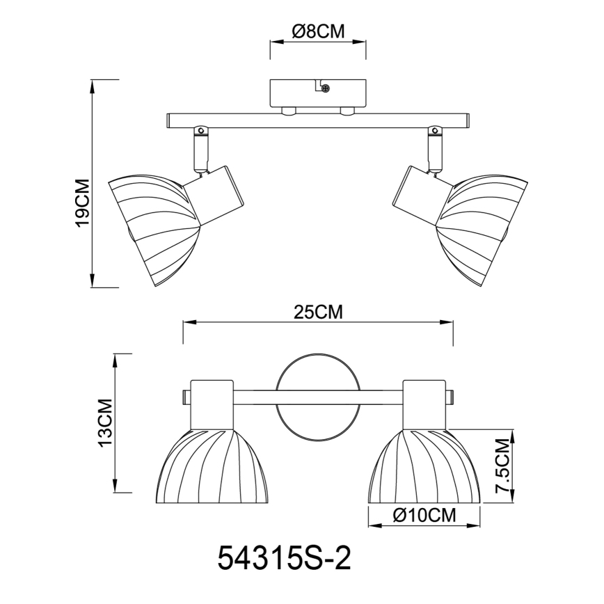 Globo - Foco 2xE14/40W/230V preto