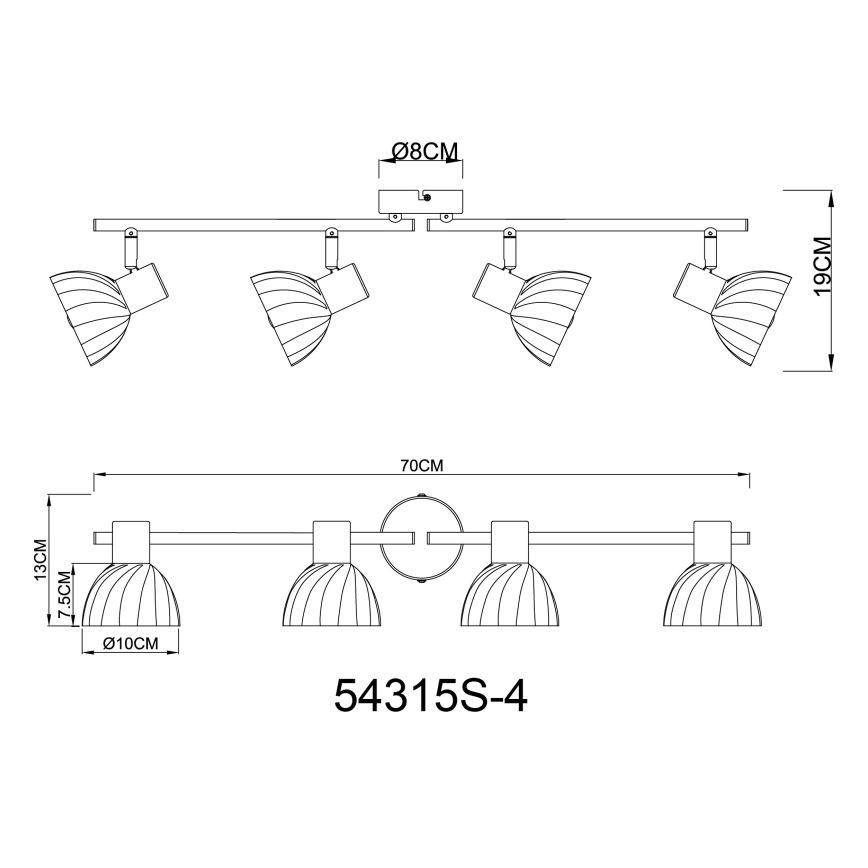 Globo - Foco 4xE14/40W/230V preto