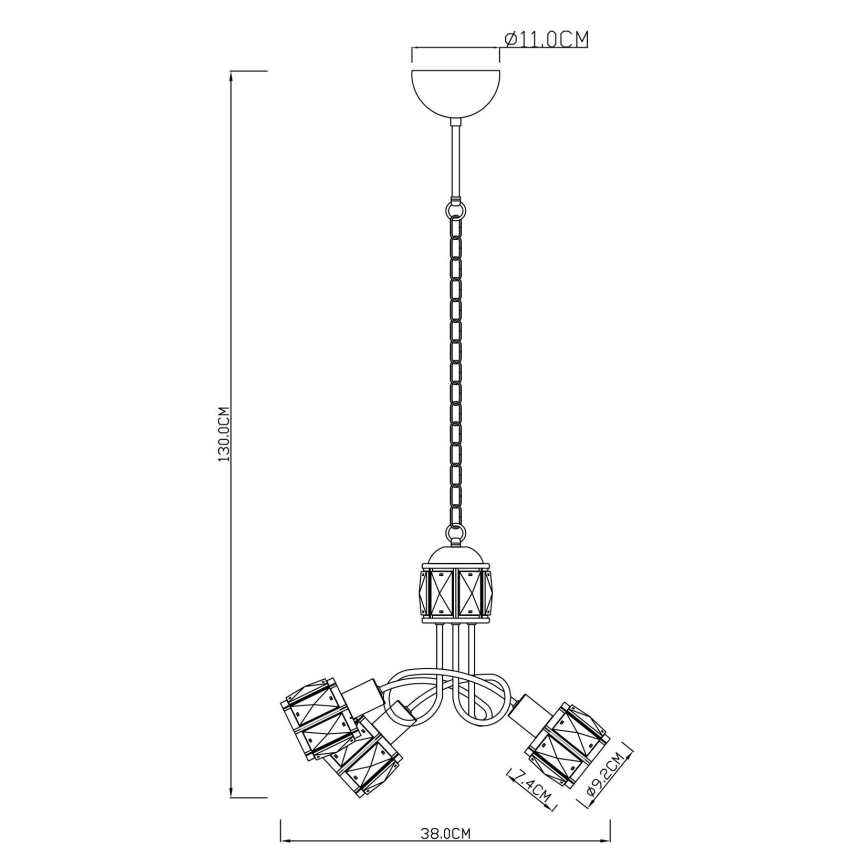 Globo - LED Candelabro numa corrente 3xE14/40W/230V + LED/5W