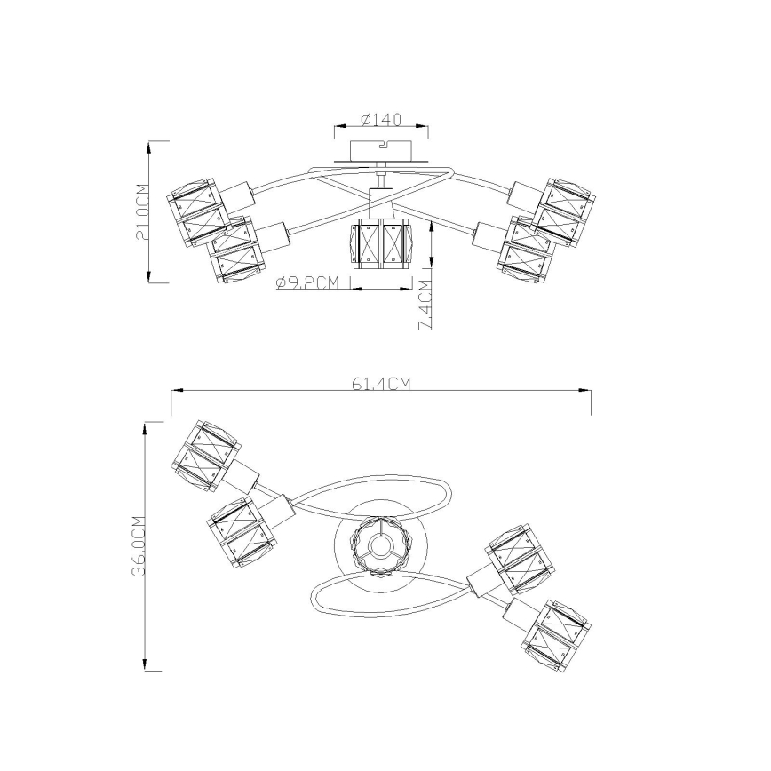 Globo - Candelabro integrado 5xE14/40W/230V