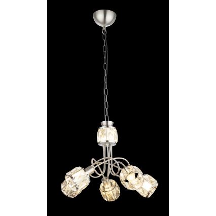 Globo - Lustre LED em corrente 5xE14/40W/230V + LED/5W
