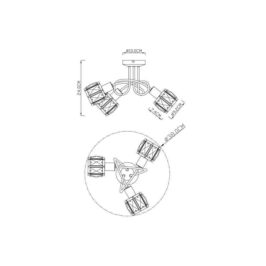 Globo - Candelabro integrado 3xE14/40W/230V