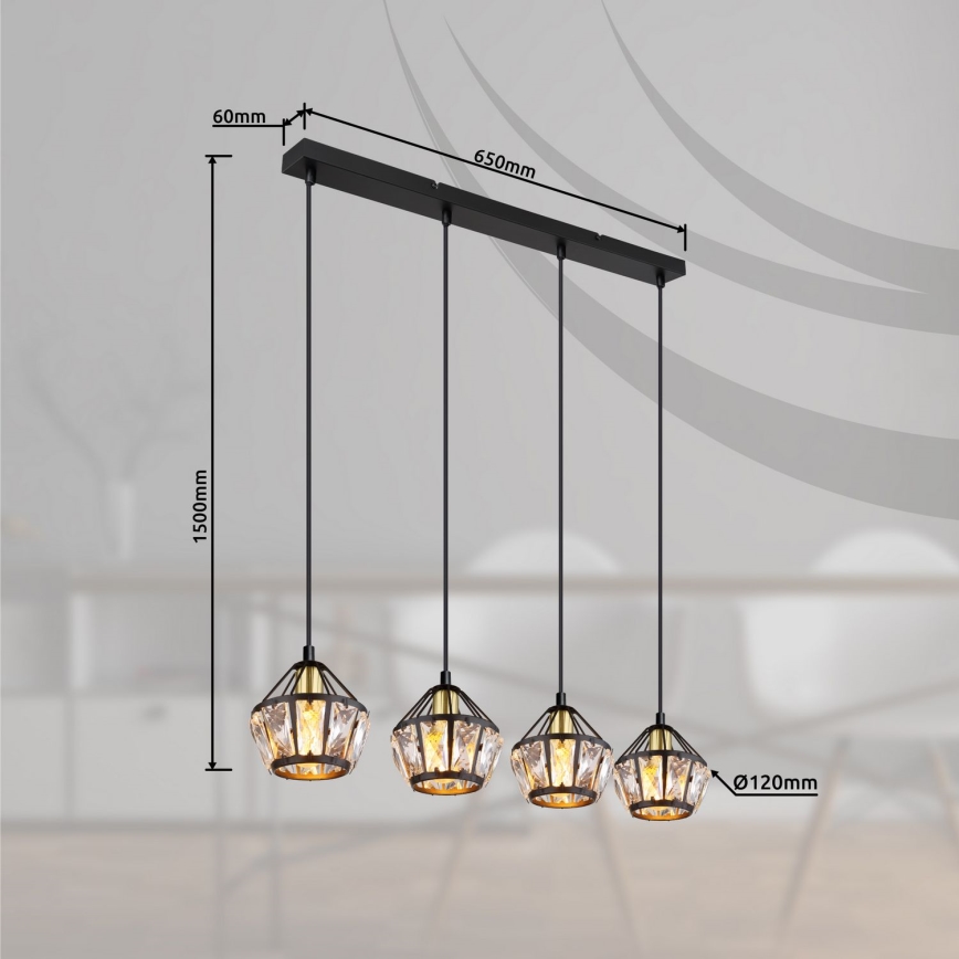Globo - Candelabro suspenso 4xE14/40W/230V
