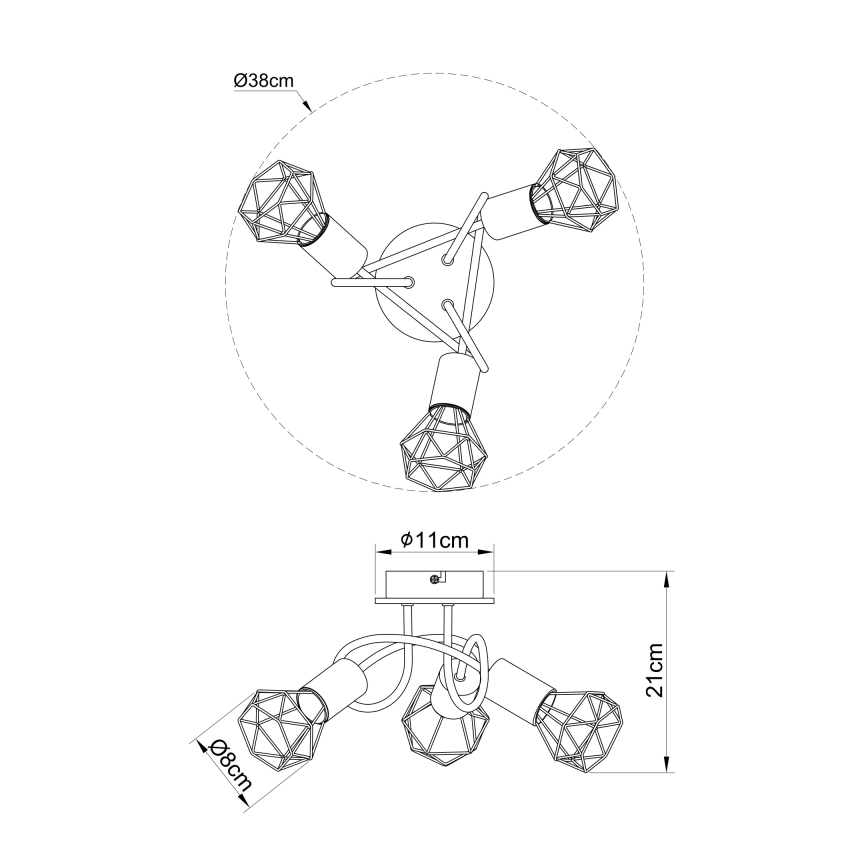Globo - Candelabro montado à superfície 3xE14/40W/230V