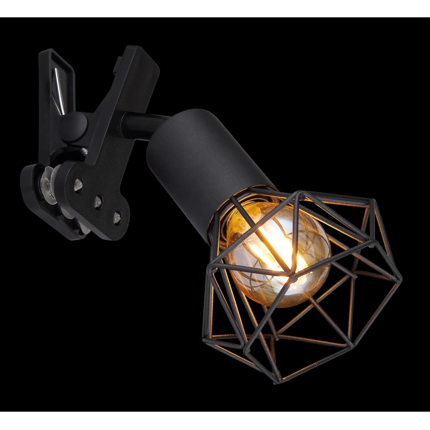 Globo - Candeeiro de parede com clipe 1xE14/40W/230V preto