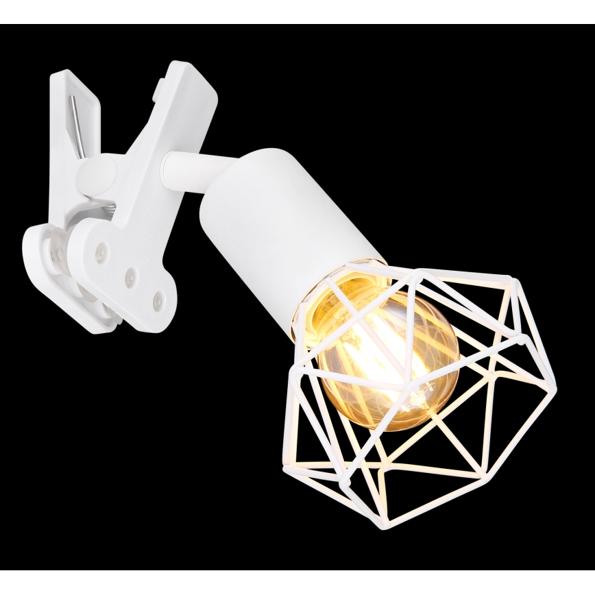 Globo - Candeeiro de parede com clipe 1xE14/40W/230V branco