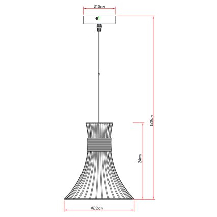 Globo - Candelabro num fio 1xE27/60W/230V