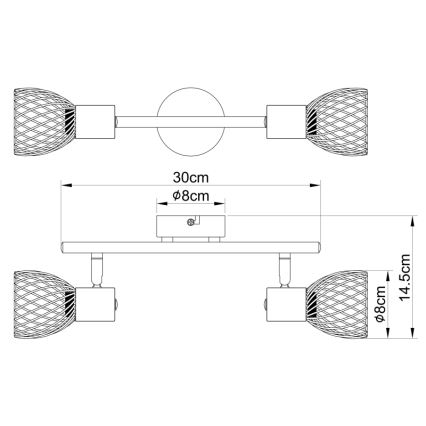 Globo - Foco 2xE14/40W/230V