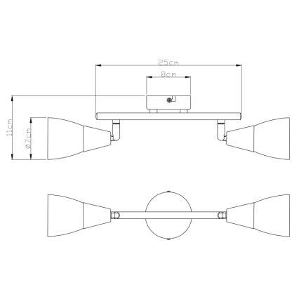 Globo - Foco 2xE14/40W/230V
