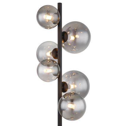Globo - Candeeiro de chão LED 6xG9/3,5W/230V fumado/preto