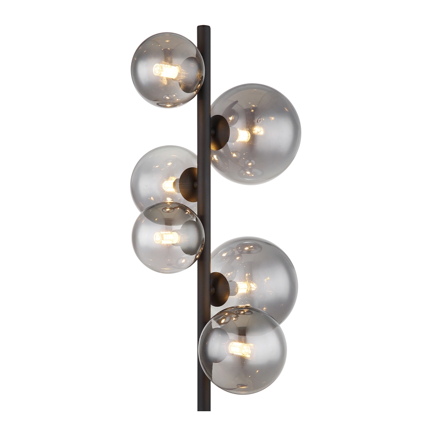 Globo - Candeeiro de chão LED 6xG9/3,5W/230V fumado/preto