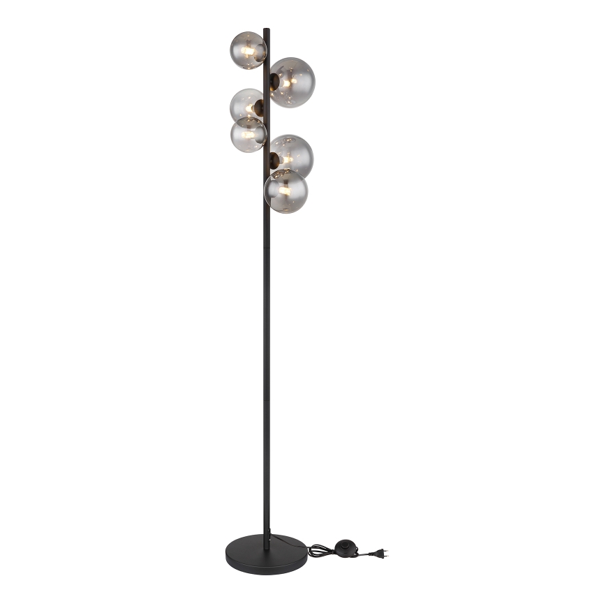 Globo - Candeeiro de chão LED 6xG9/3,5W/230V fumado/preto