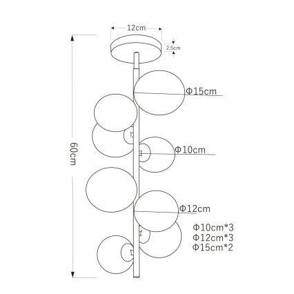 Globo - Candelabro suspenso LED 8xG9/3W/230V