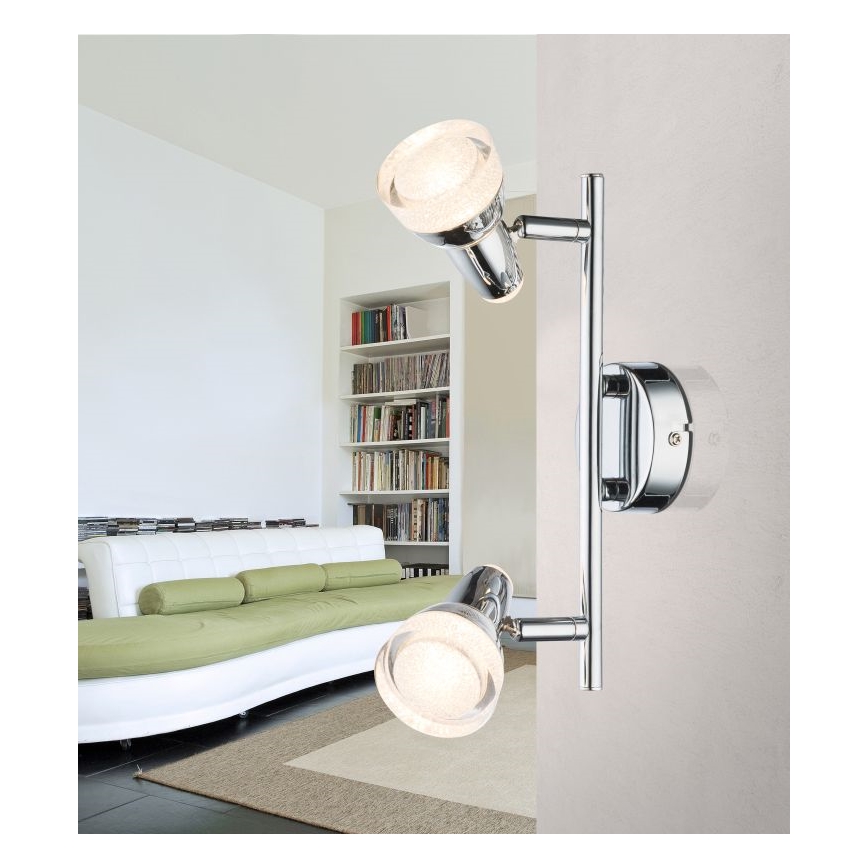 Globo - Foco LED 2xLED/4W/230V cromado brilhante