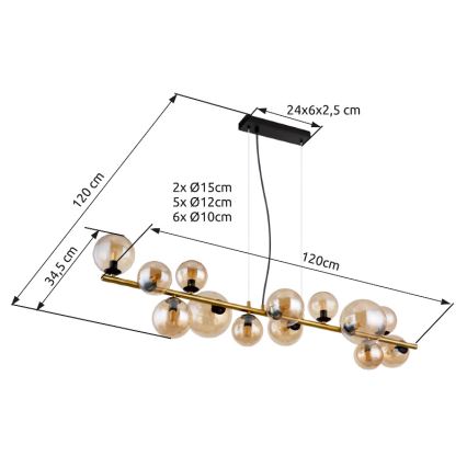 Globo - Candeeiro suspenso LED 13xG9/3,5W/230V fumado/castanho