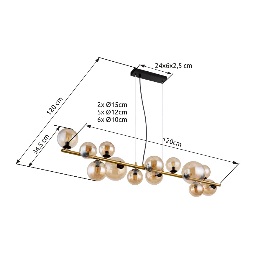 Globo - Candeeiro suspenso LED 13xG9/3,5W/230V fumado/castanho