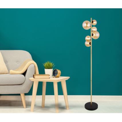 Globo - Candeeiro de chão LED 6xG9/3W/230V latão