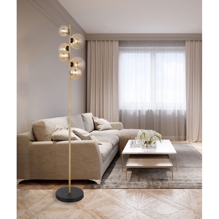 Globo - Candeeiro de chão LED 6xG9/3W/230V latão