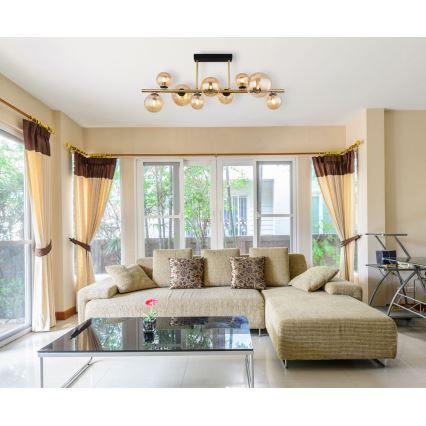 Globo - Candelabro suspenso LED 9xG9/3W/230V latão