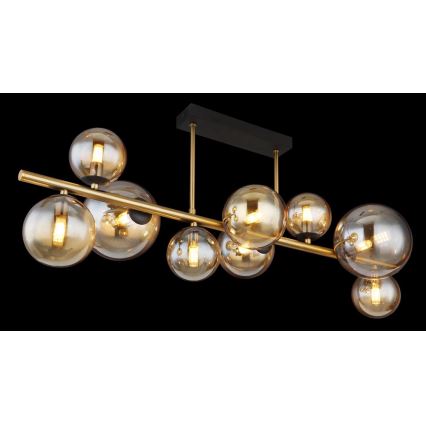 Globo - Candelabro suspenso LED 9xG9/3W/230V latão