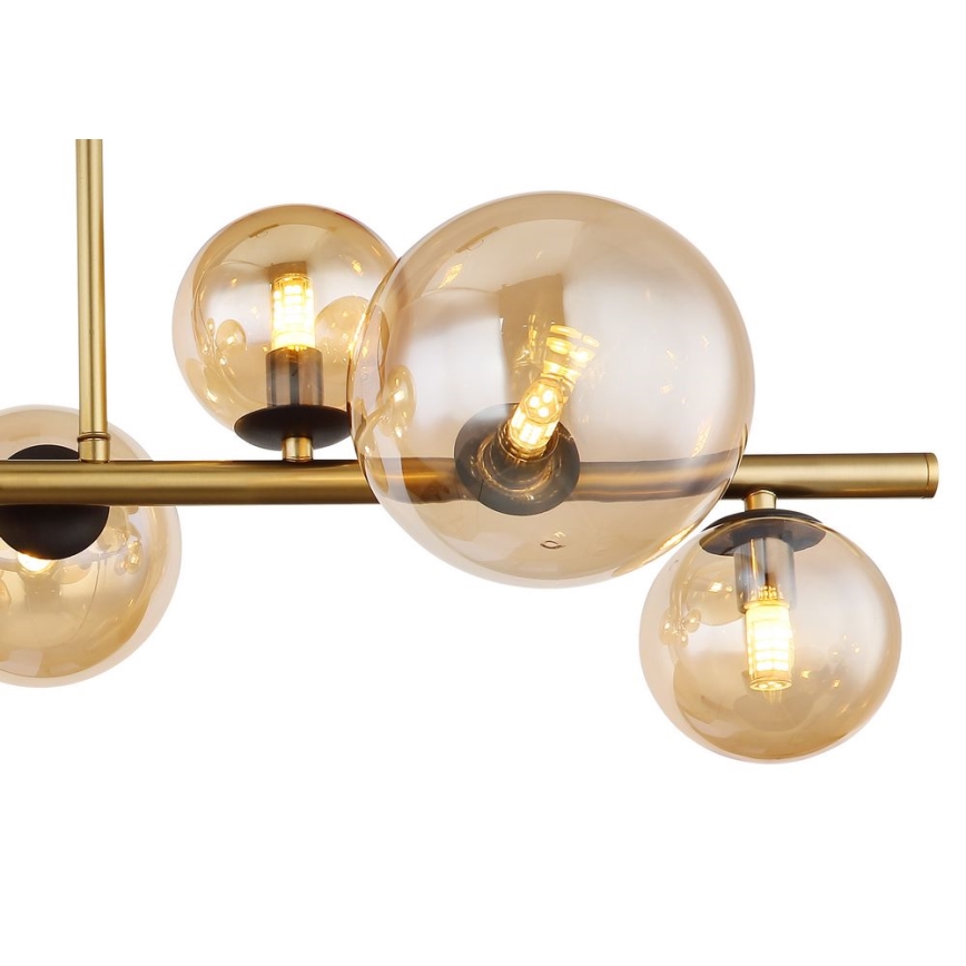 Globo - Candelabro suspenso LED 9xG9/3W/230V latão