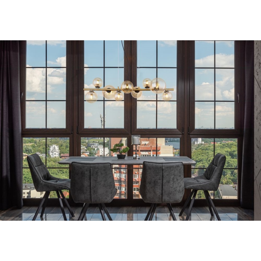 Globo - Candelabro suspenso LED 9xG9/3W/230V latão