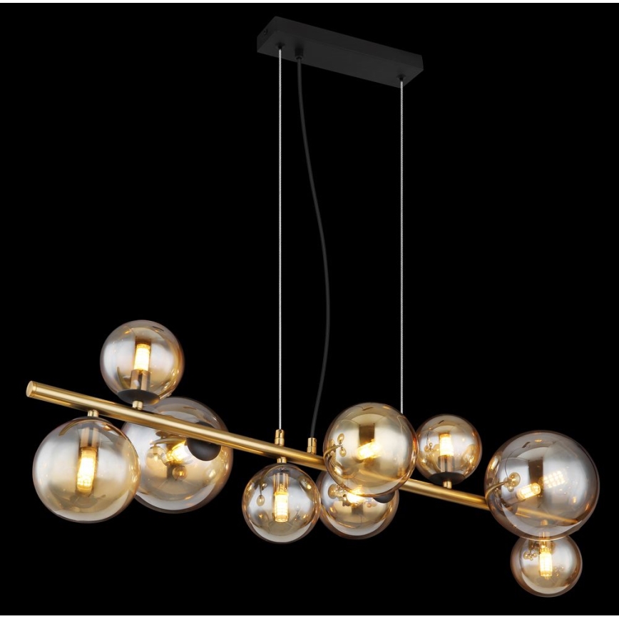 Globo - Candelabro suspenso LED 9xG9/3W/230V latão