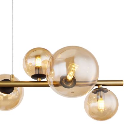 Globo - Candelabro suspenso LED 9xG9/3W/230V latão