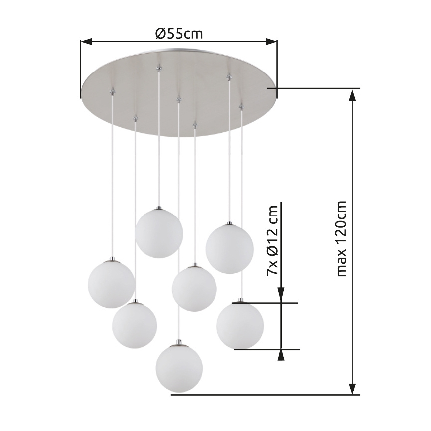 Globo - Candeeiro suspenso LED 7xG9/3,5W/230V branco